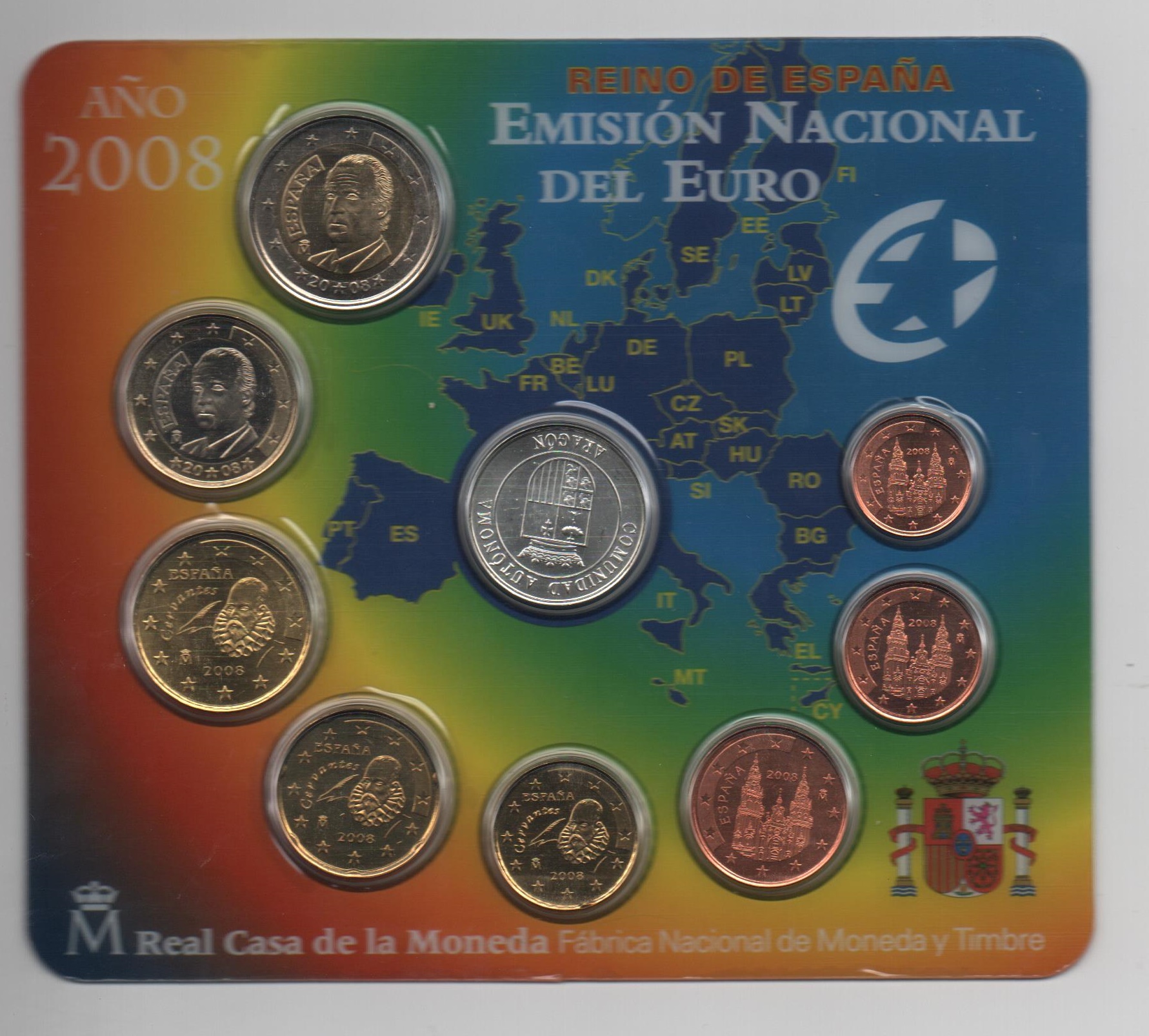 ESPAÑA DEL AÑO 2008 EUROSET FDC